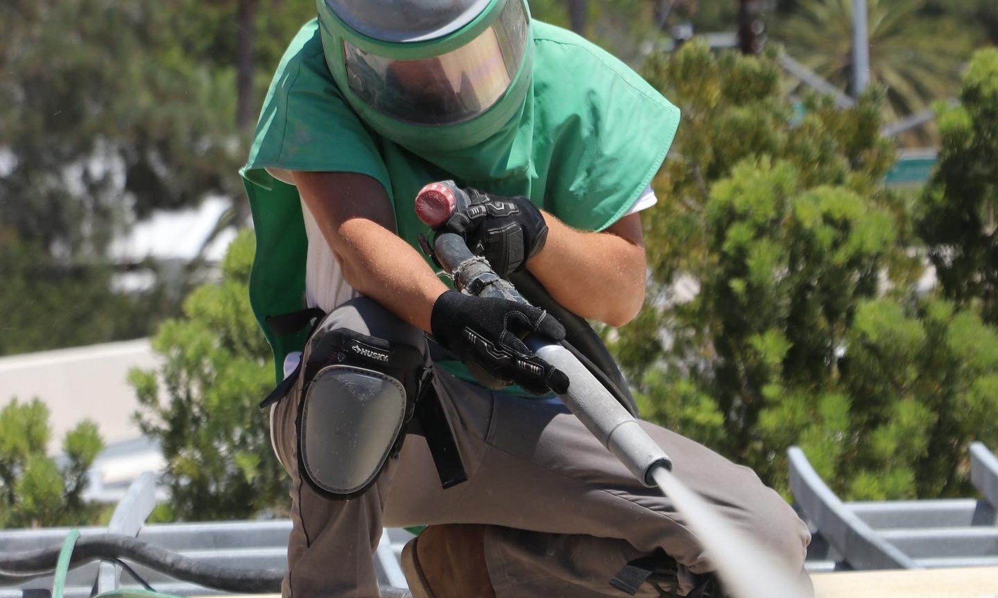 Surface prep and sandblasting